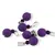Pandantiv Roca vulcanica mov, sfere 10mm si 4mm