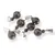 Pandantiv Obsidian fulg de nea maroniu, sfere 10mm si 4mm