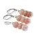 Set cercei cu agatatoare si pandantiv Opal roz discuri fatetate, 9-10mm