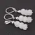 Set cercei cu agatatoare si pandantiv Piatra Lunii alba discuri fatetate, 7-8mm