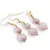 Set Cercei si Pandantiv Kunzit sfere cu bumbi aurii, 8-10mm