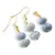 Set Cercei si Pandantiv Opal albastru discuri cu bumbi aurii, 10mm