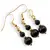 Set Cercei si Pandantiv Turmalina sfere si sfere fatetate cu bumbi aurii, 5-8mm