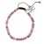 Bratara pe nod culisant Turmalina roz discuri fatetate cu sase bumbi de Argint 925, 5mm