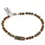 Bratara Jasp Tiger skin, Riolit sfere 4mmm si Cuart fumuriu discuri 5-6mm cu bumbi aurii