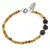 Bratara Ochi de tigru galben si Goldstone albastru sfere 4-8mm cu Hematit auriu 2mm