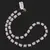 Colier Cuart roz patratele 5mm si Turmalina neagra sfere 4mm