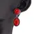 Cercei cu surub Coral rosu - model oval, 32mm, imagine 2
