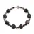 Bratara Agat alb cu negru sfere fatetate, 4-10mm