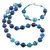 Set colier si bratara Agat albastru sfere, 4-12mm