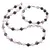 Set colier si bratara Agat mov, Goldstone albastru si Coral sfere cu bumbi argintii, 8mm