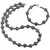 Set colier si bratara Obsidian fulg de nea maro sfere, 4-10mm