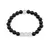 Bratara pe elastic Obsidian si Cristal de stanca mat, 8mm