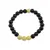 Bratara pe elastic Obsidian si Jad galben, 8mm