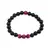 Bratara pe elastic Obsidian si Ochi de tigru roz, 8mm