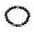 Bratara pe elastic Obsidian si Rodonit, 8mm