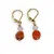 Cercei cu agatatoare Carneol neregulat 9-10mm si Cristal de stanca sfere 4mm