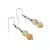 Cercei cu agatatoare clasica CItrin sfere cu bumb gravat si Argint 925, 6mm