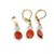 Set Cercei si Pandantiv Carneol neregulat 9-10mm si Cristal de stanca sfere 4mm cu inox auriu 	
