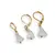 Set Cercei si Pandantiv Fluorit triunghi 7-8mm si Cristal de stanca discuri fatetate 3mm cu inox auriu