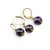 Set Cercei si Pandantiv Hematit sfera 10mm si inox auriu