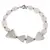 Bratara Cuart roz oval neregulat 6-9mm si Prehnit triunghi 10-13mm cu bumbi aurii