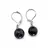 Cercei cu agatatoare Agat negru sfere fatetate 10mm