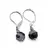 Cercei cu agatatoare Cuart turmalinat sfere fatetate 8mm