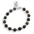 Bratara Ochi de tigru, Obsidian si Obsidian fulg de nea sfere 8mm si bumbi argintii