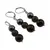 Set cercei cu agatatoare si pandantiv Turmalina neagra, Cuart fumuriu si Hematit sfere, 8-10mm