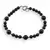 Bratara Turmalina neagra sfere 4-6mm si bumbi argintii