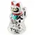 Pisica norocoasa Maneki Neko argintie pentru prosperitate si noroc, 16cm, imagine 2