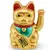 Pisica norocoasa Maneki Neko aurie pentru prosperitate si noroc, 15cm