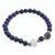 Bratara Lapis lazuli sfere 6mm, Larvikit 8mm si steluta din Sidef 10mm cu bumbi aurii