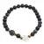Bratara Obsidian auriu sfere 6mm, Larvikit 8mm si steluta din Sidef 10mm cu bumbi aurii
