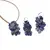 Set pandantiv si cercei cu agatatoare ciorchine Lapis lazuli