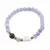 Bratara Agat bleu sfere 6mm, Larvikit 8mm si luna din Sidef 12mm cu bumbi aurii
