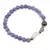 Bratara Agat mov sfere 6mm, Larvikit 8mm si luna din Sidef 12mm cu bumbi aurii