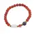 Bratara Carneol sfere 6mm, Larvikit 8mm si luna din Sidef 12mm cu bumbi aurii