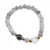 Bratara Cuart gri sfere 6mm, Larvikit 8mm si steluta din Sidef 10mm cu bumbi aurii