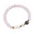 Bratara Cuart roz sfere 6mm, Larvikit 8mm si luna din Sidef 12mm cu bumbi aurii