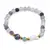 Bratara Fluorit sfere 6mm, Larvikit 8mm si luna din Sidef 12mm cu bumbi aurii
