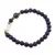Bratara Ochi de tigru mov sfere 6mm, Larvikit 8mm si luna din Sidef 12mm cu bumbi aurii