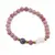 Bratara Rodonit roz sfere 6mm, Larvikit 8mm si luna din Sidef 12mm cu bumbi aurii