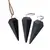 Set pandantiv si cercei cu agatatoare Obsidian negru forma pendul