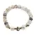 Bratara pe elastic Perle de cultura, bumbi aurii si Agat dragon veins gri sfere 8mm