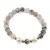 Bratara pe elastic Perle de cultura, bumbi aurii si Agat dragon veins gri sfere mate 8mm