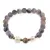 Bratara pe elastic Perle de cultura, bumbi aurii si Agat mov mat sfere 8mm