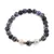 Bratara pe elastic Perle de cultura, bumbi aurii si Agat mov patat sfere fatetate 8mm