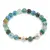 Bratara pe elastic Perle de cultura, bumbi aurii si Agat verde patat sfere fatetate 8mm